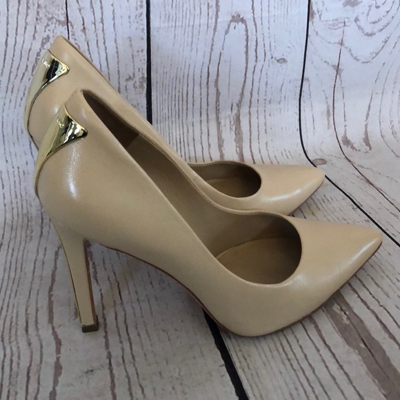 Marciano Shoes - Marciano Nude Gold Heel Point Toe Pumps
